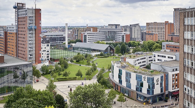 Aston University wide campus shot