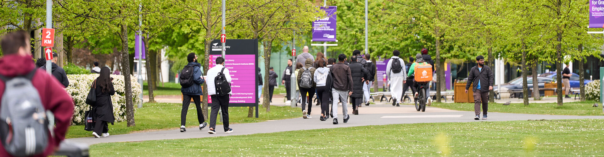 Students walking on campus