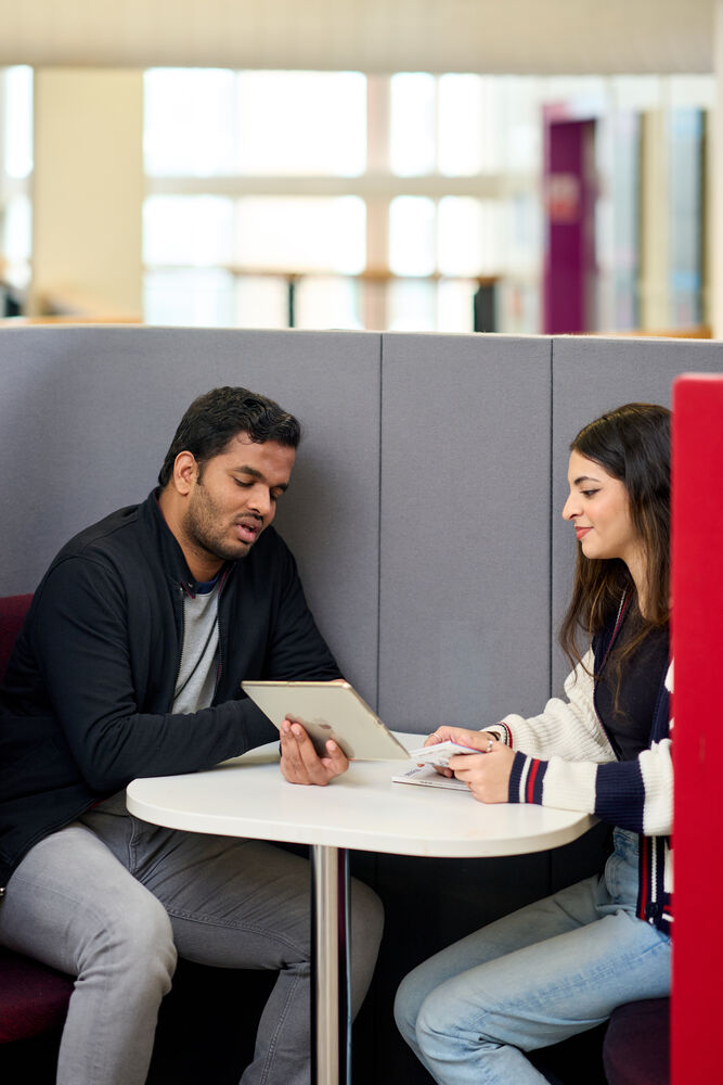 Students working